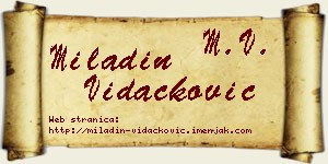 Miladin Vidačković vizit kartica